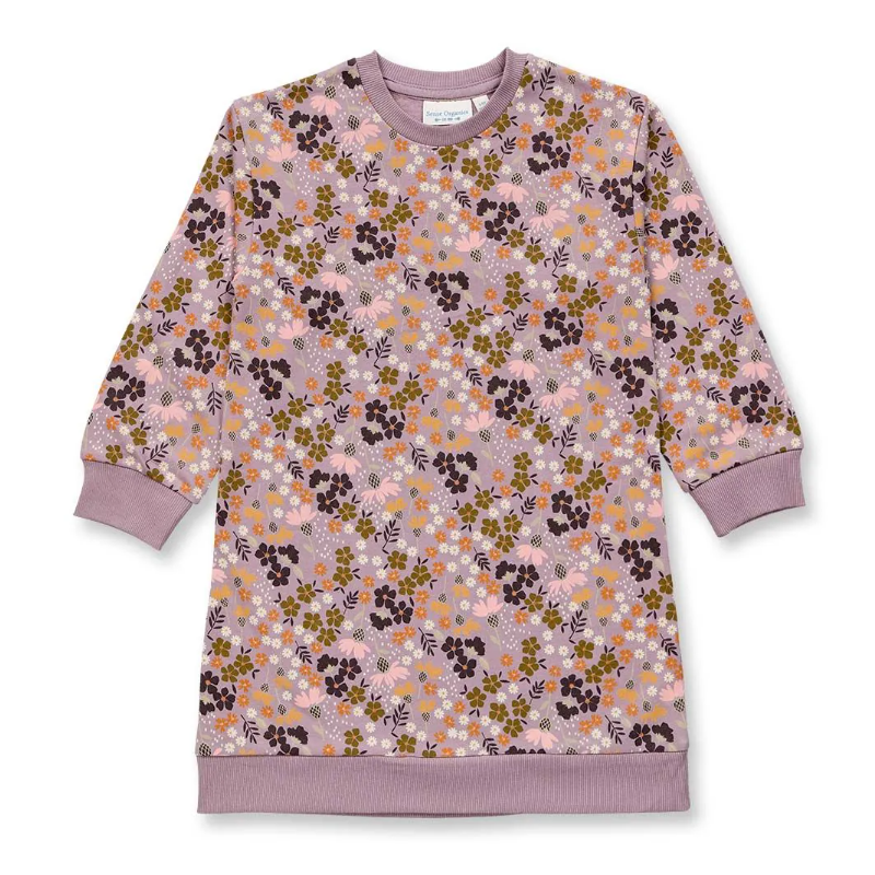 Sense Organics muslin jurk Franja blauwgrijs