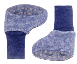 Cosilana baby boots made of woolcotton fleece  navy  (48910)