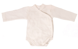 Cosilana wikkelromper lange mouw 70% wol 30% zijde naturel