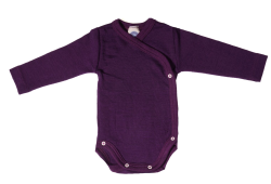 Cosilana wikkelromper lange mouw 70% wol 30% zijde paars