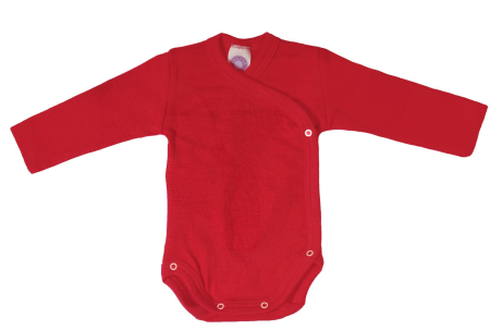 Cosilana long sleeved wrap-around body 70% wool 30% silk red (71063)