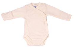 Cosilana wikkelromper lange mouw 70% wol 30% zijde met krabwantjes