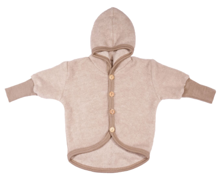 Cosilana wolkatoenfleece jasje met capuchon naturel (48930)