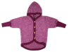 Cosilana woolcottonfleece jacket with hood wine red (48930)