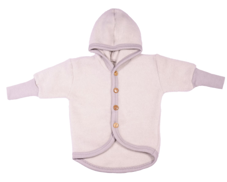 Cosilana woolcottonfleece jacket with hood lichtgrijs (48930)