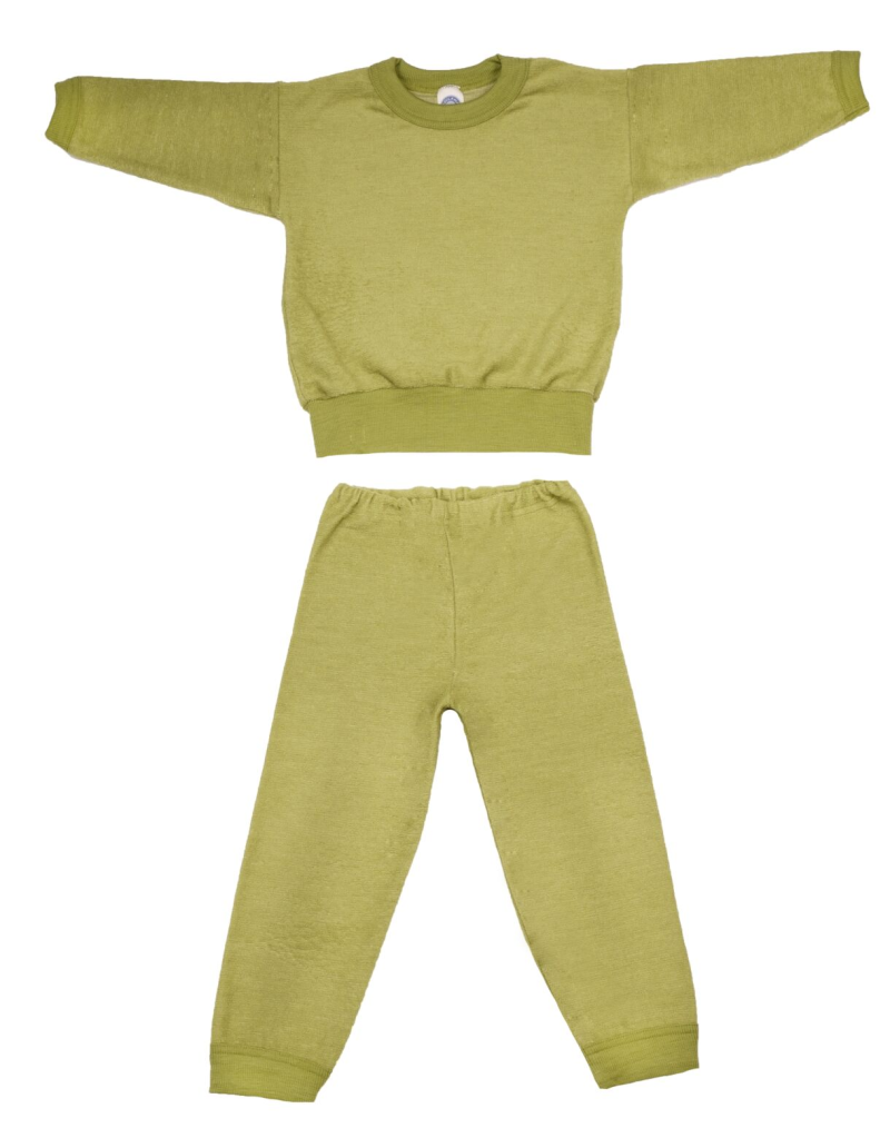 Cosilana wollfrottee 2 delige pyjama groen (42591)