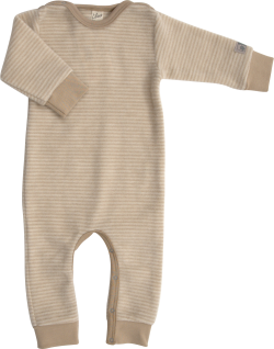 Lilano wol plush frottee jumpsuit zand gestreept (250024)