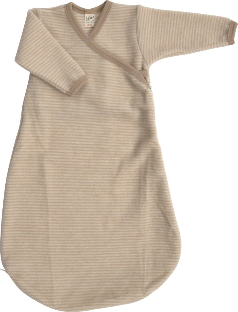 Lilano brushed woolen wrap around sleeping bag sand striped