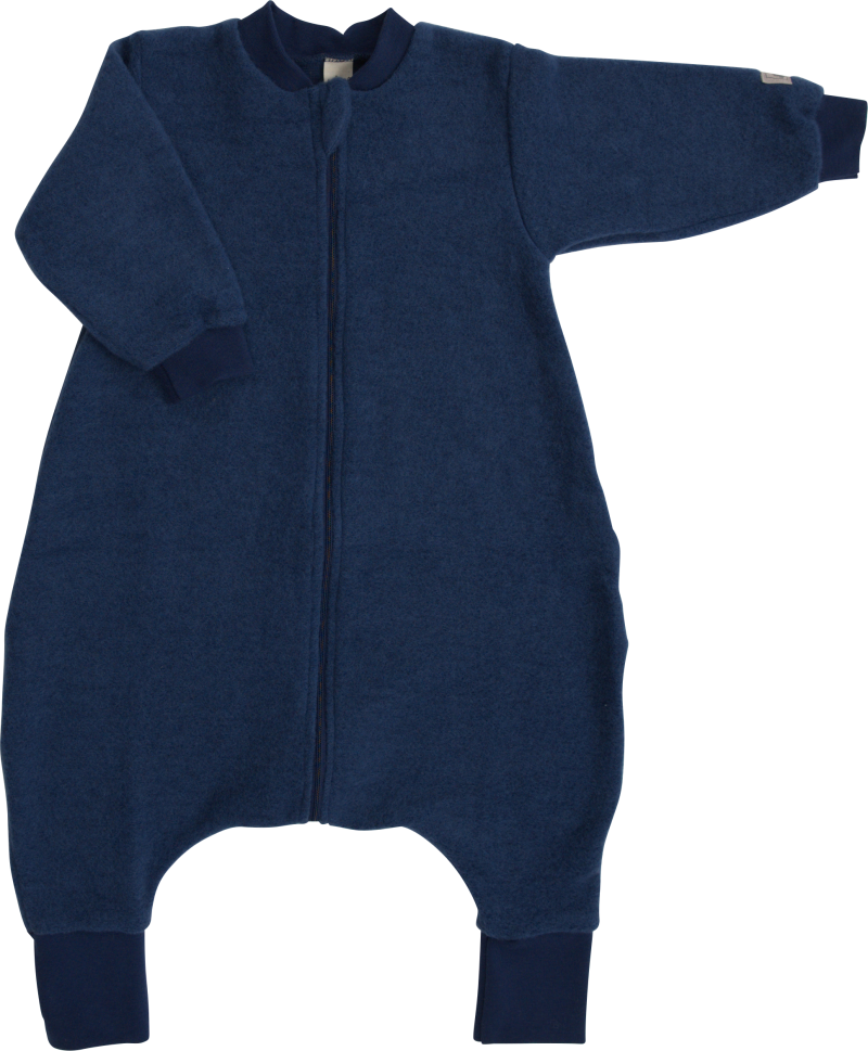 Lilano wolplush slaapzak met voetjes navy (250940)