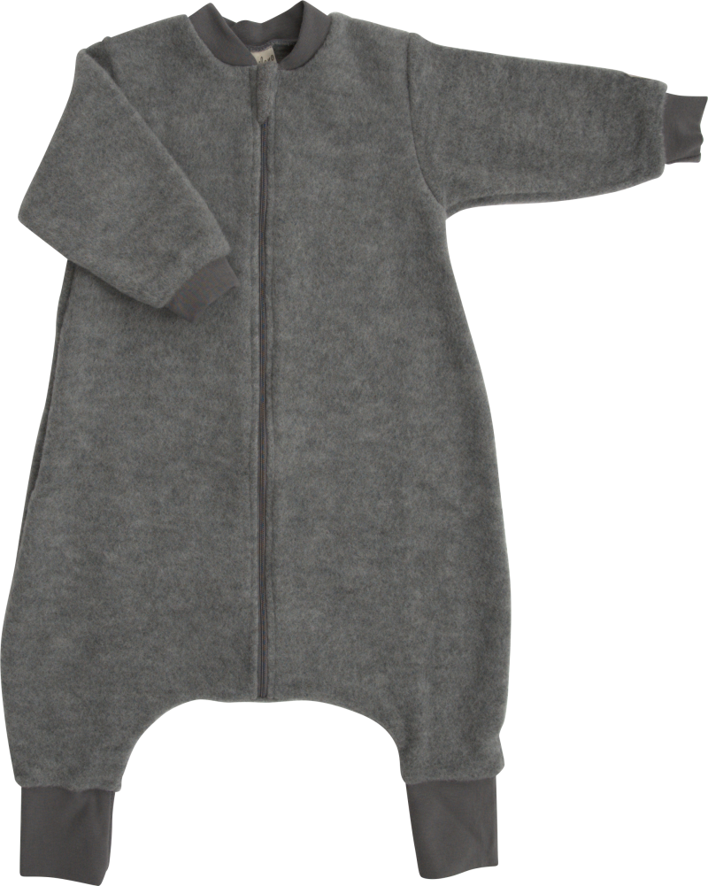 Lilano woolplush sleeping bag with feet grey