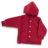 Engel Natur woolfleece jacket with hood Rosewood Melange