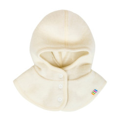 Joha natural coloured woolfleece balaclava with buttons