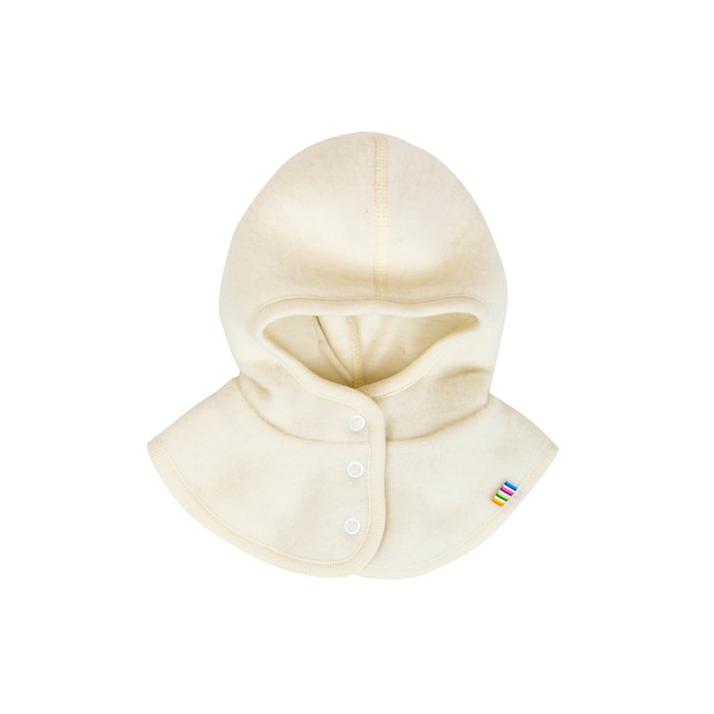 Joha natural coloured woolfleece balaclava with buttons
