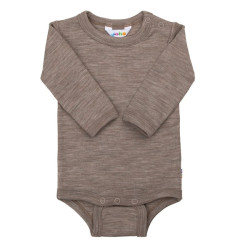 Joha wol/zijde romper lange mouw beige melange (68456)
