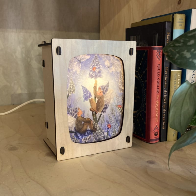 Houtlokael postkaartlamp basic Esdoorn