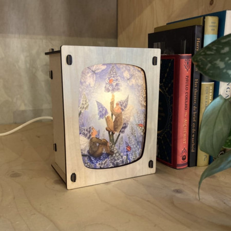 Houtlokael postkaartlamp basic Esdoorn