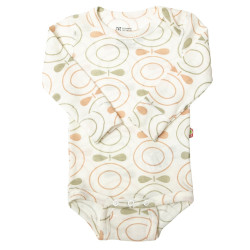 Katvig (Joha) outlet wollen romper naturel met oranje groene bloemen