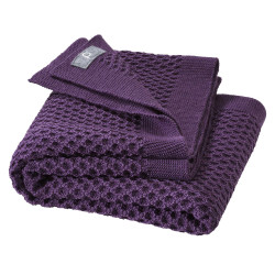 Disana wollen honeycomb gebreide deken 80*100 aubergine