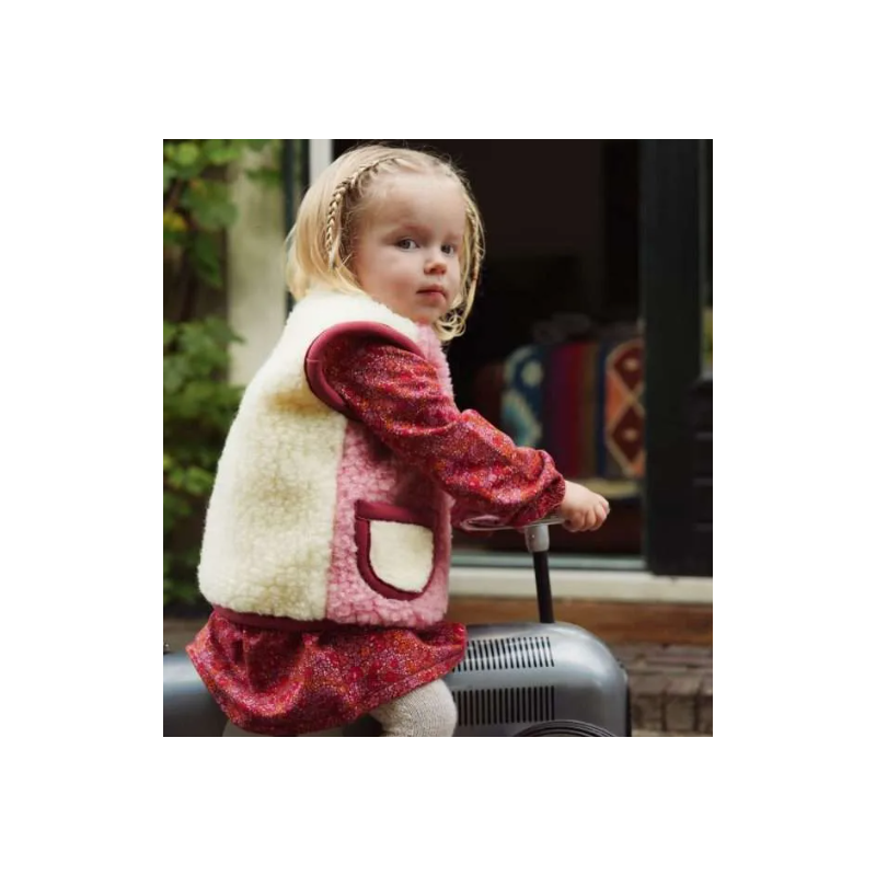 We are wovens woolen bodywarmer red velvet (child)