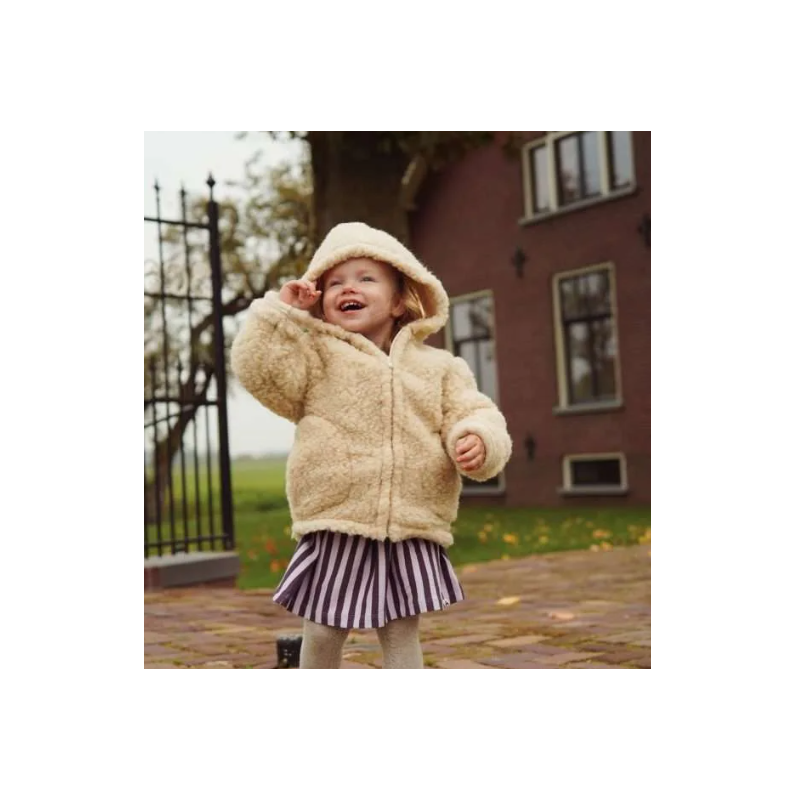 We Are Wovens wollen jas latte met rits (kind)