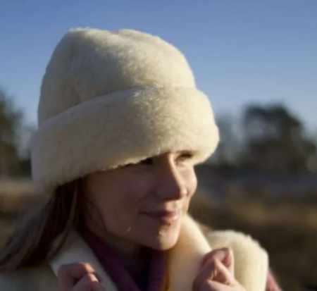 We are Wovens wollen Muts flat white volwassenen