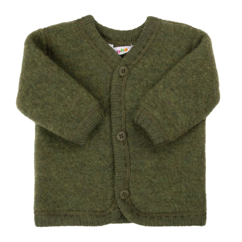 Joha merino woolfleece cardigan dark olive
