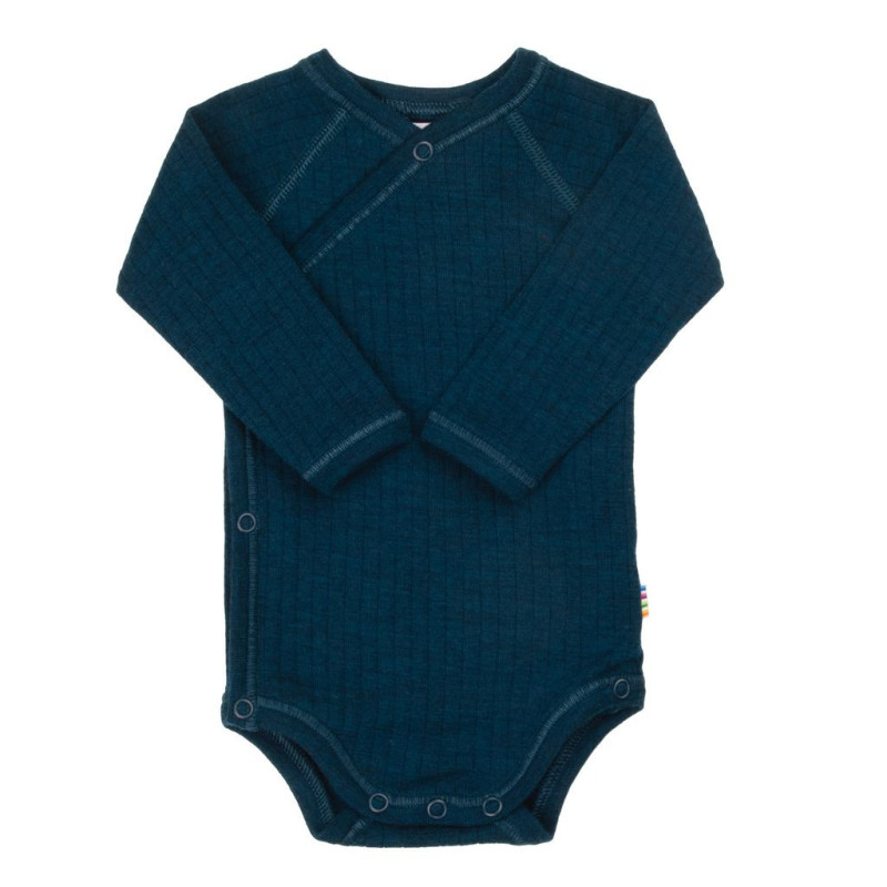 Joha merinowollen wikkelromper lange mouw dark turquoise (64357)