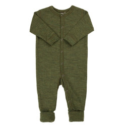 Joha wollen  jumpsuit met omslag dark olive (54355)