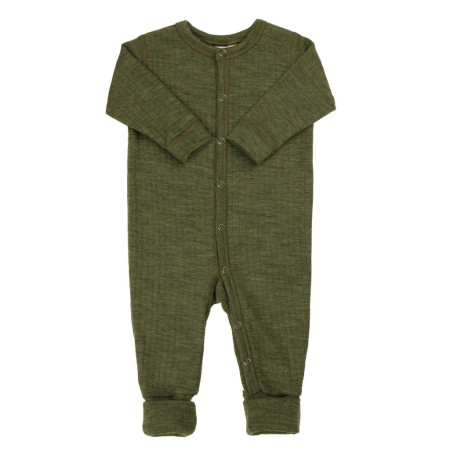 Joha wollen  jumpsuit met omslag dark olive (54355)