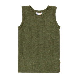 Joha woolen sleeveless shirt dark olive