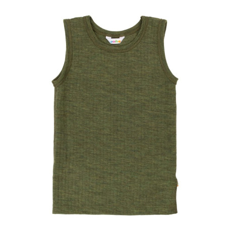 Joha woolen sleeveless shirt dark olive