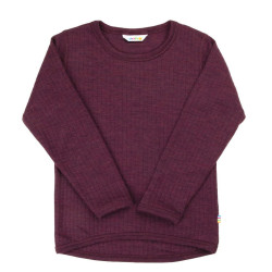 Joha wollen longsleeve met ribstructuur plum (15208)