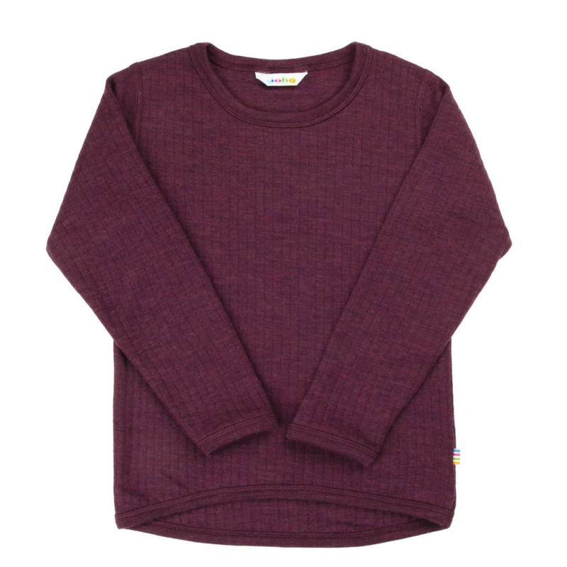 Joha wollen longsleeve met ribstructuur plum (15208)