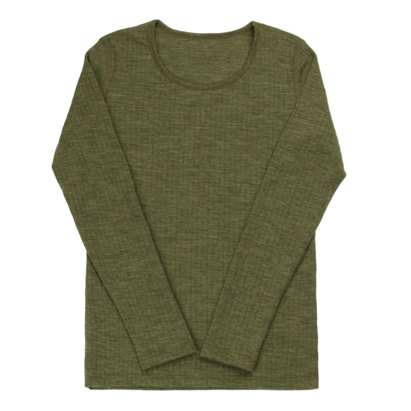 Joha woolen long sleeve shirt dark olive