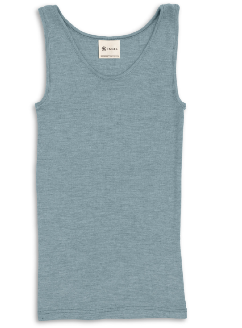 Engel Natur wolzijde mouwloos hemd mountain blue (704010)