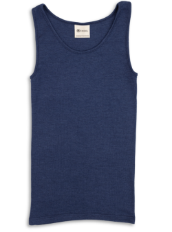 Engel Natur wool silk sleeveless shirt navy