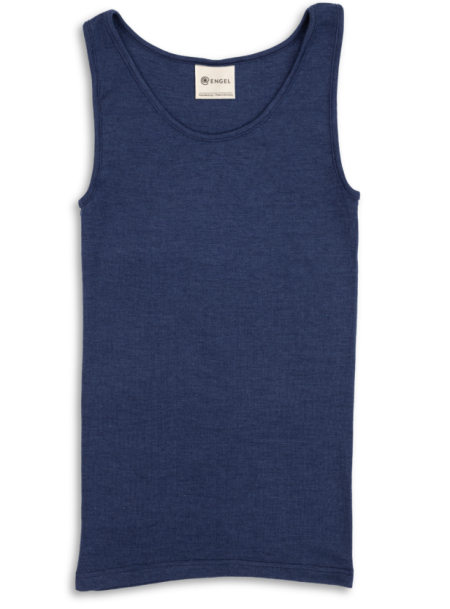 Engel Natur wool silk sleeveless shirt navy