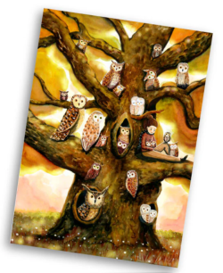 Esther Bennink postkaart uilenboom