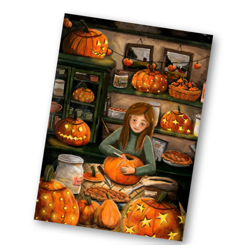 Esther Bennink postkaart pompoengezelligheid