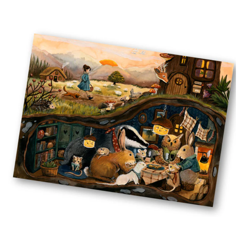 Esther Bennink postkaart Cosy in the woods