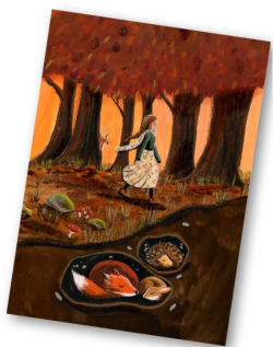 Esther Bennink postkaart bosbaden