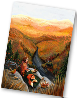 Esther Bennink postkaart herfstpicknick