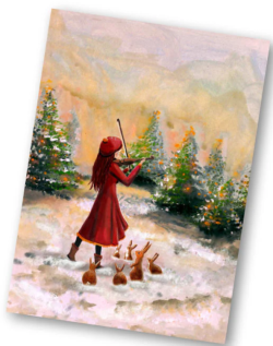 Esther Bennink postkaart de violist