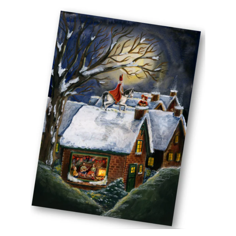 Esther Bennink postkaart De maan schijnt door de bomen