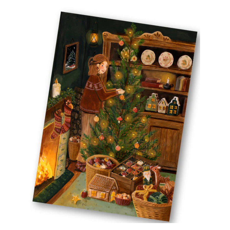 Esther Bennink postal card kerstdecoratie