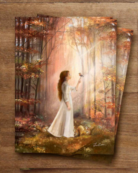 Iris Esther postal card Woodland Whispers