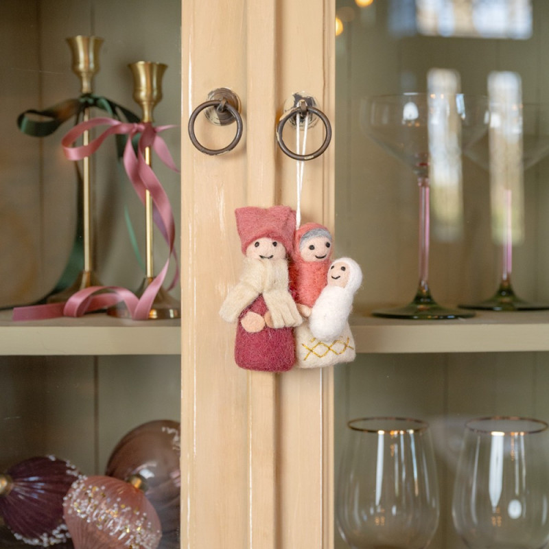 Sjaal met verhaal hanger Jozef en Maria cyclaam