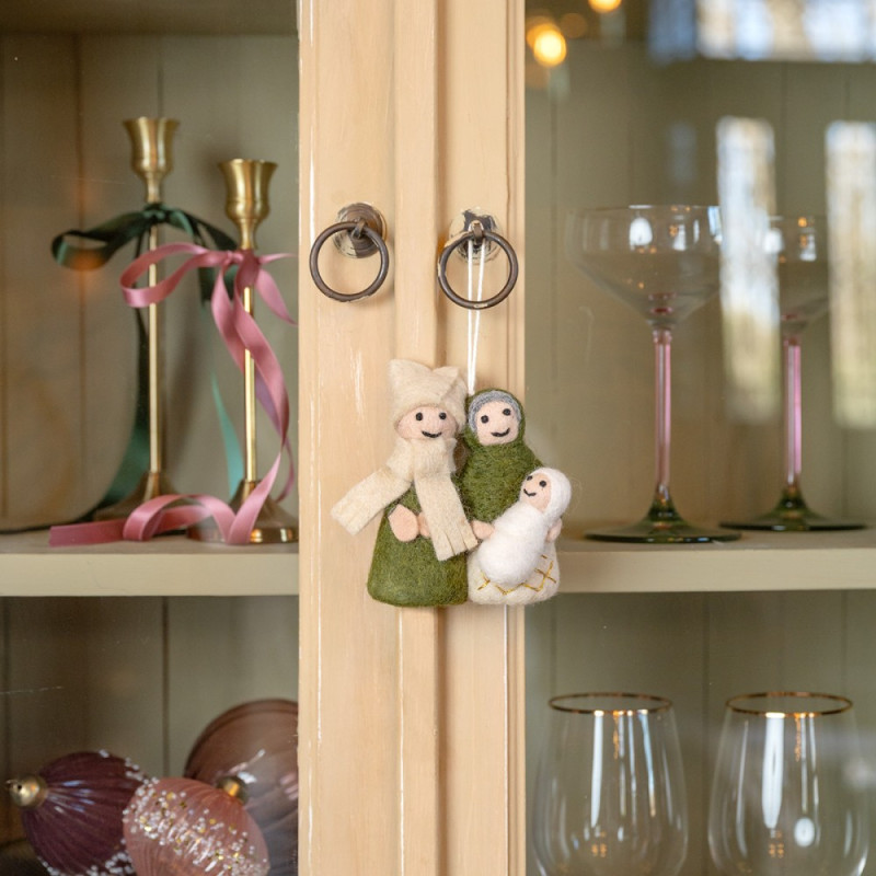 Sjaal met verhaal hanger Jozef en Maria mistletoe