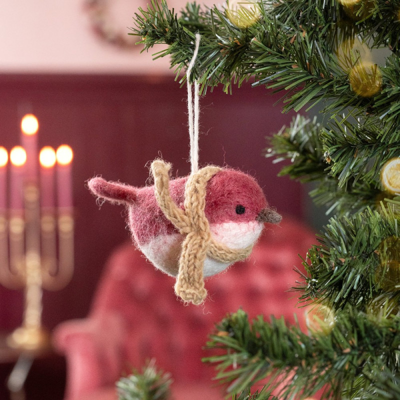 Sjaal met verhaal hanger bird cyclaam