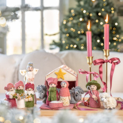 Sjaal met verhaal chrsistmas stable cyclamen pink